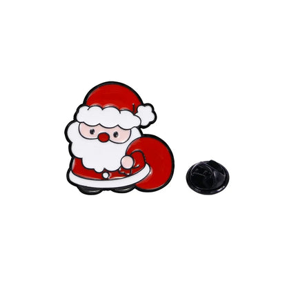 8pcs Cute Cartoon Christmas Day Enamel Brooch Creative Santa Claus Snowman Tree Lapel Pin Badge Backpack Clothing Accessories