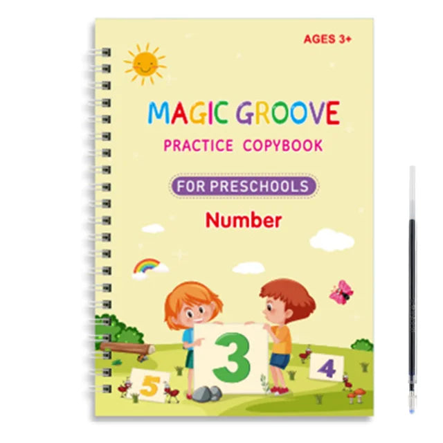 Reusable Magic Copybook Drawing Toys for Children Montessori Pen Control Training Writing Sticker Learning Educational Toy Ki