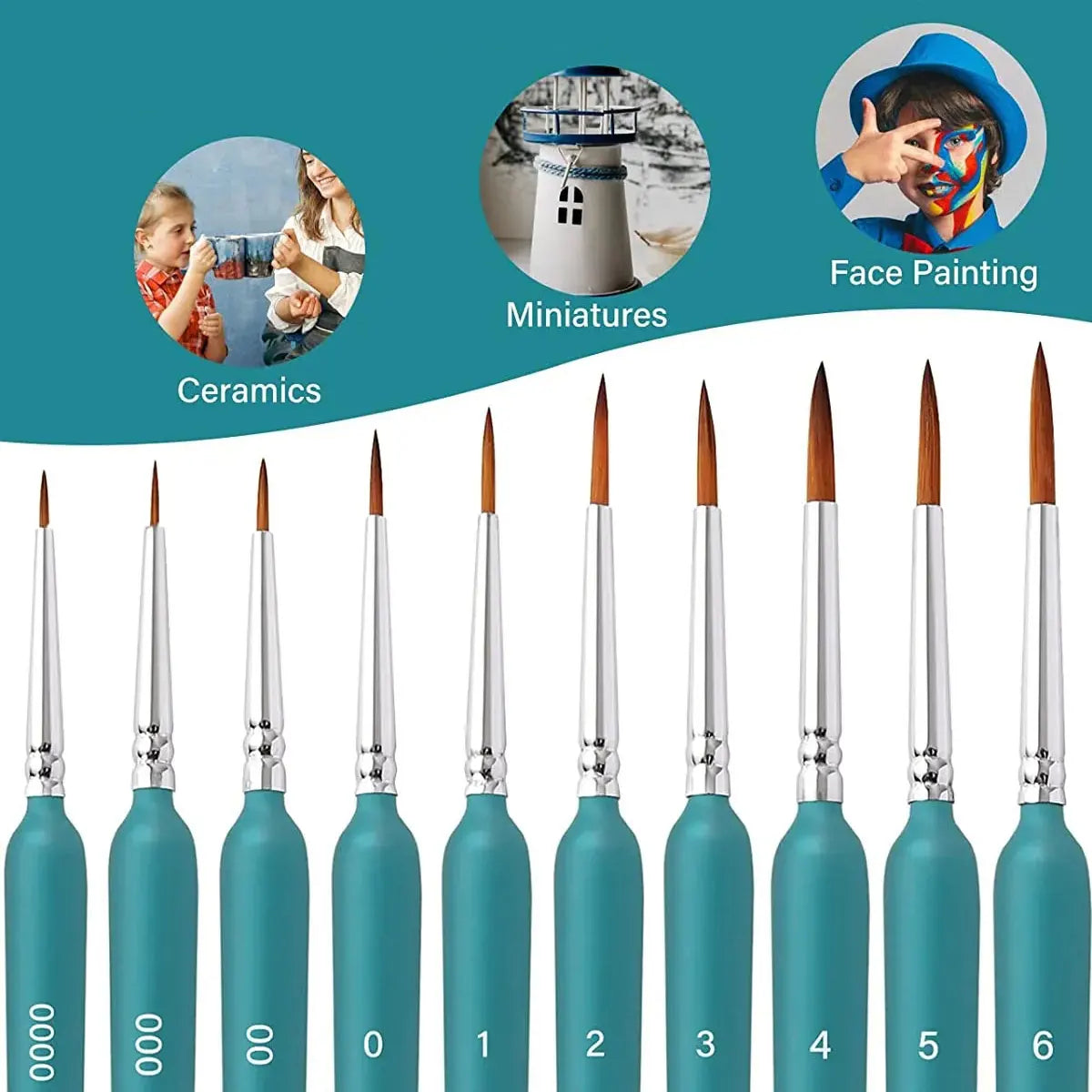 10/11pcs Miniature Paint Brushes, Detail Tip Paint Brushes Set With Ergonomic Handle - Suitable For Acrylic Painting, Oil, Wa