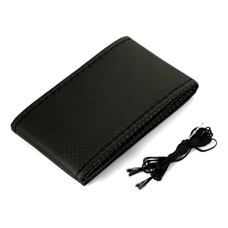 Car Steering Wheel Cover Needles And Braid Thread Artificial Leather Car Covers Suite 3 Color DIY Texture Soft Auto Accessori