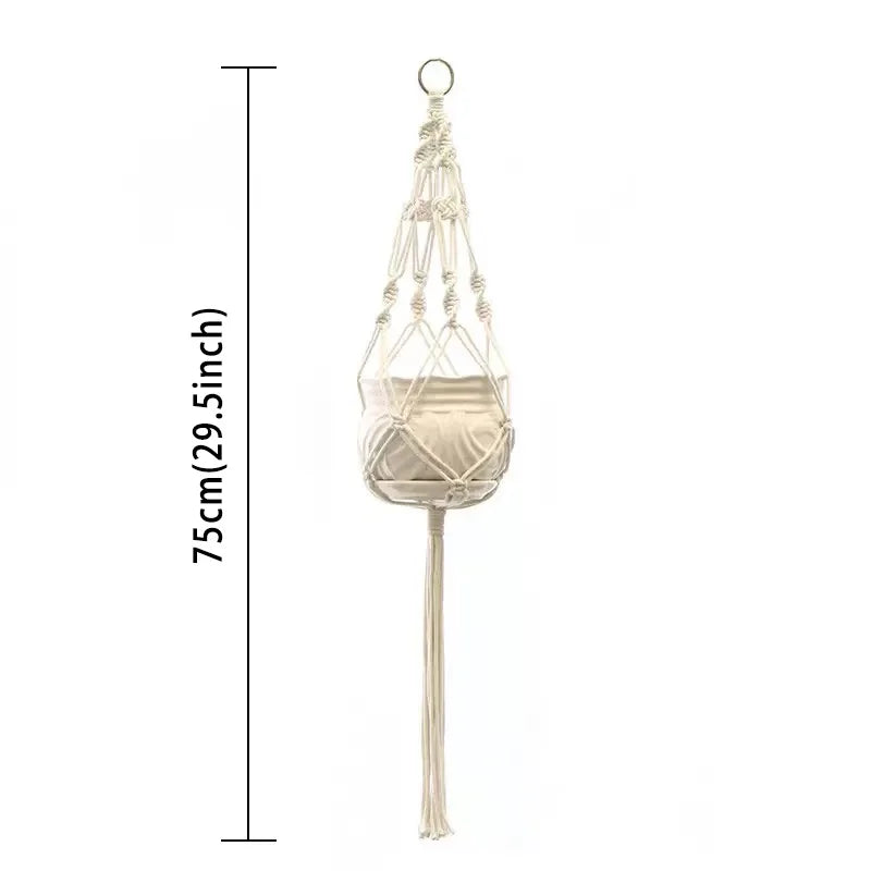 Hanging Plant Handmade Macrame Plant Hanger Flower Pot Planter Hanger Wall Decor Courtyard Garden Hanging Planter Hanging Bas