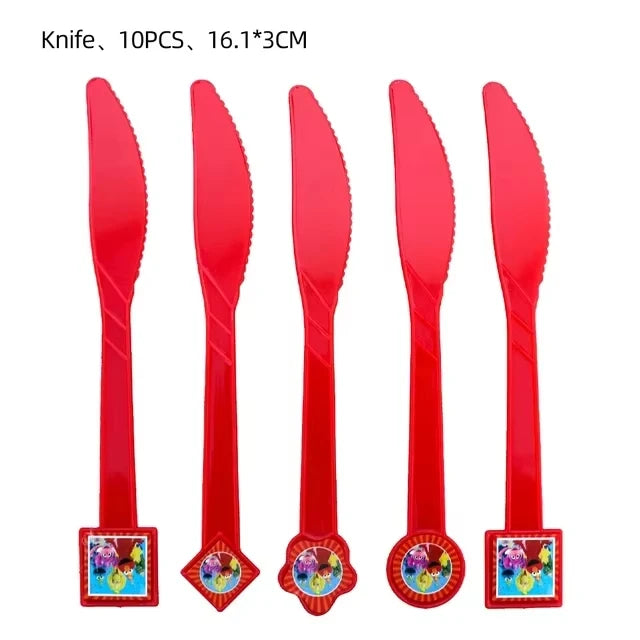 Cartoon Sesames Street Birthday Party Decor Elmo and Friends Theme Tablecloth Plate Balloon Set Cake Decor Baby Shower - 10pc