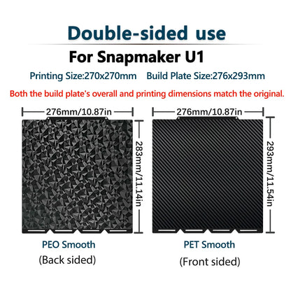Snapmaker U1 Low Temp 3D Printer Cool Plate Double-Sided Printing Sheet for PLA/PETG Strong Adhesion 3D Printer Build Surface
