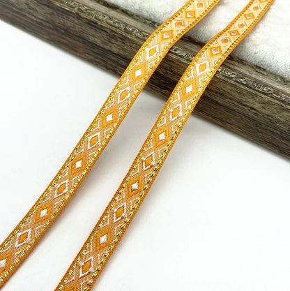 Lace Trim, Vintage Ethnic Lace Tape 2 Yards, 13mm Wide for Sewing, DIY Crafts, Lace Projects, Scrapbooking, Floral Tape - 02