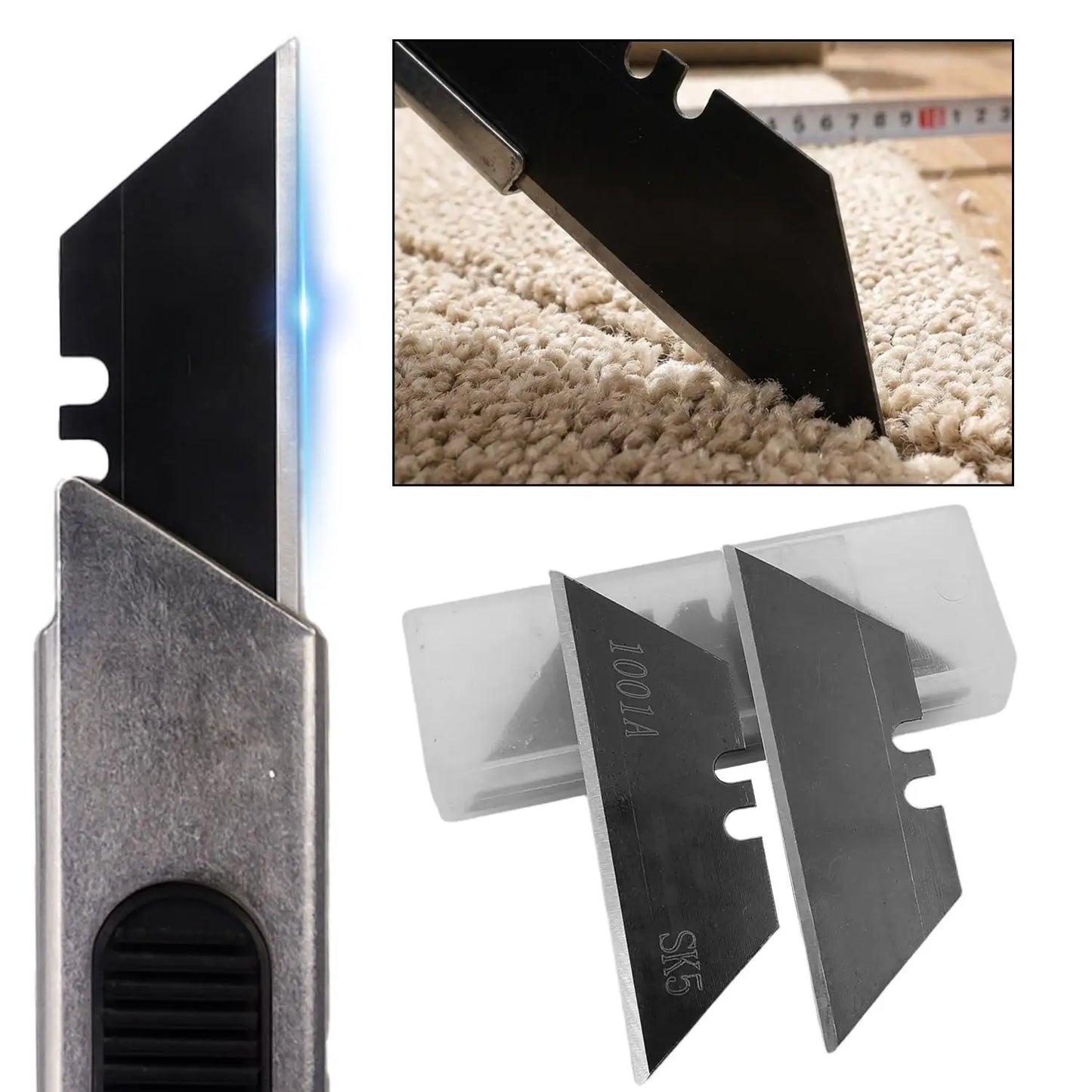 Utility Knife Trapezoid Blades Replacement Set DIY Art Craft Cutter Tool Alloy Steel Ladder Blade Multifunction Carving Suppl