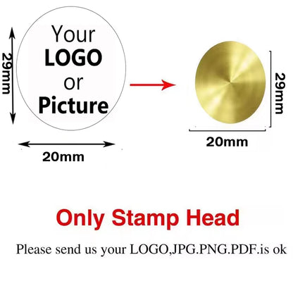 Custom Brass Wax Seal Stamp Personalized LOGO 25/30/40/50mm Round/Square Wax Sealing Head For Wedding Invitation Card Decor S