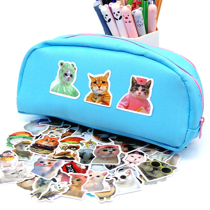 10/50/100pcs Funny Cat Stickers Cartoon Cute Decals Toy Stationery Guitar Phone Bicycle Laptop Luggage Car Graffiti Kids Stic