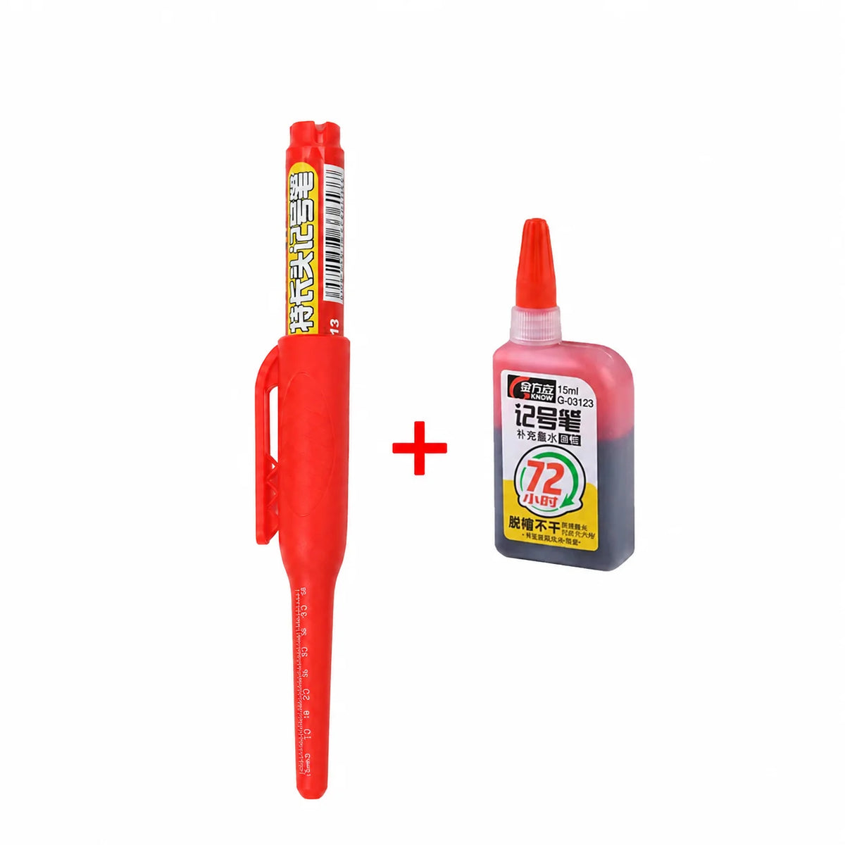 1-6Pcs 45mm Waterproof Long Head Nib Deep Hole Markers Pen Tile Carpenter Pen Multi-purpose for Woodworking Black/Blue/Red In