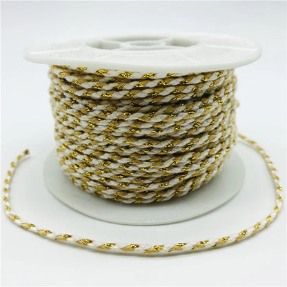 5yards/Lot 2.5mm Gold Line 100% Cotton Cord Rope Chinese Knot Macrame Cord Rope For Jewelry Making For Shamballa Bracelet