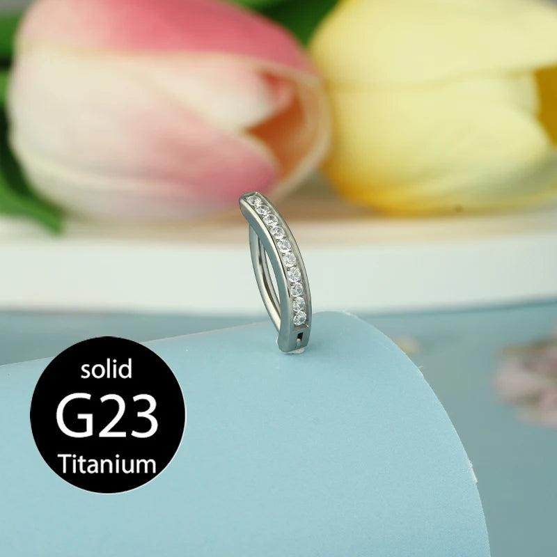 1PC 14G Implant Grade G23 Titanium Belly Button ring Clicker Stainless Steel Brass Navel Piercing Jewelry Belly Piercings - G
