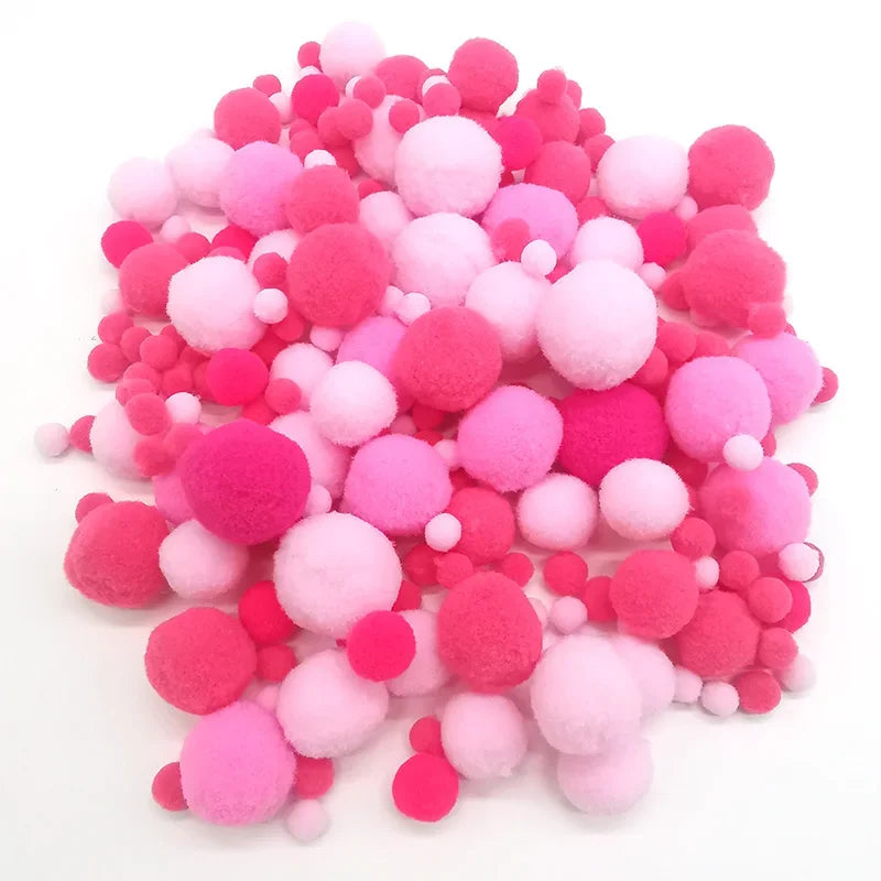 8-30mm Pom poms Multi-Colored Pompoms Soft Fluffy Puff Pompom Balls for Kid DIY Creative Craft Wedding Decor Sewing Supplies 