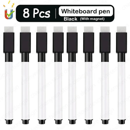 4/8Pcs Magnetic Erasable Whiteboard Pen Color Options Numbering Stationery Office Teaching Supplies for Blackboard Student No