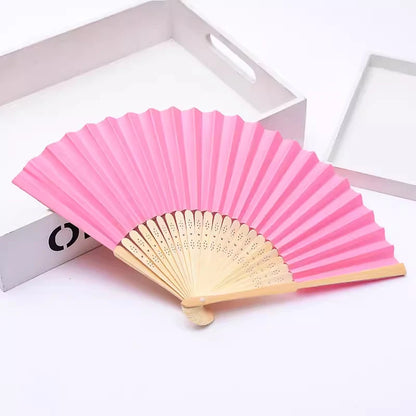 Hand Held Fan Paper Folding Fan Party Decorative New Fashionable Simple Decorative Blank Folding Fans Candy Colored Can DIY -