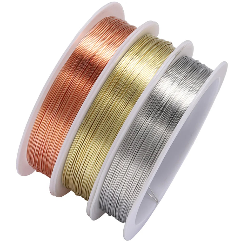 Copper Beading Wire, Flexible Jewelry Making Wire, 0.2mm to 1mm Copper Wire for Bracelets, Necklace DIY, Bead Weaving and Wir