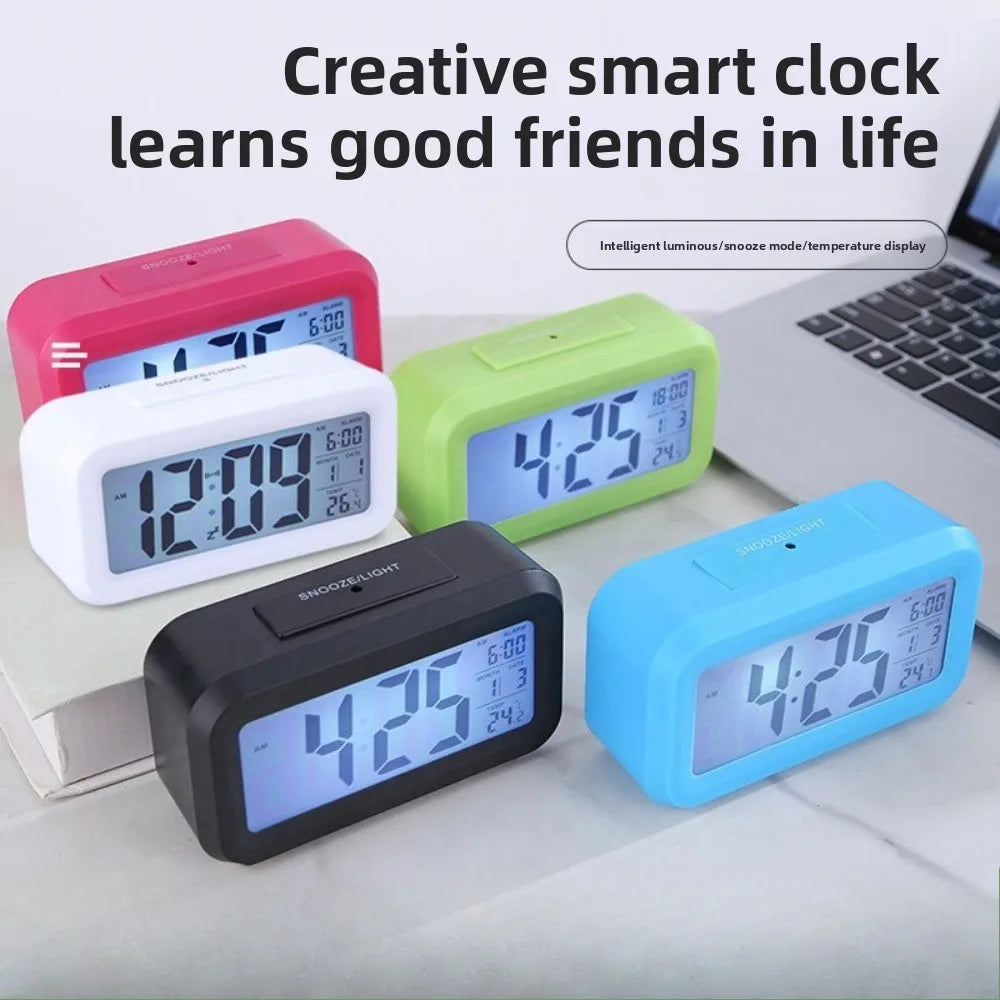 Digital Led Clock Household Bedside Battery Powered Multi-function Alarm Clock Desk Things for the Room Table Clocks Home Dec