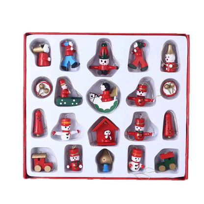 Creative Christmas Tree Decoration Wooden Small Pendant Small Ornaments Boxed Window Props Ornaments Christmas Decorations