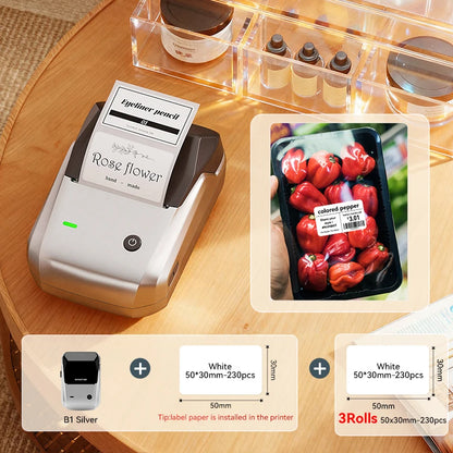 NIIMBOT B1 Portable Thermal Printer With Tapes 2 Inch Adhesive Label Printer Mini Bluetooth Sticker Maker Support Smartphones