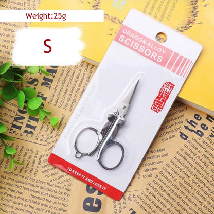 Stainless Steel Foldable Sissors Portable Student Handmade Crafts Scissors Stationery Office DIY School Supplies - S