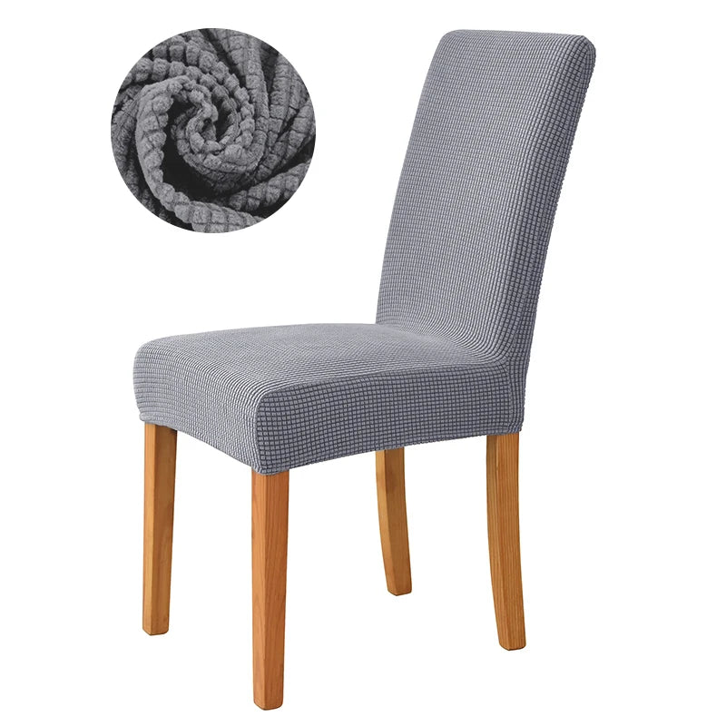 Elastic Dining Room Chair Cover Stretch Thick Jacquard Kitchen Chair Cover Slipcover For Dining Kitchen Hotel Wedding Banquet