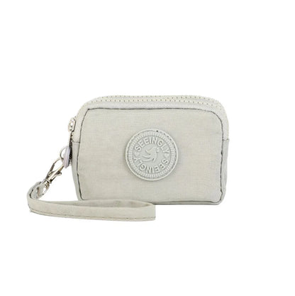 Mini Nylon Coin Purse Key Bag Women Wallets Zipper Waterproof Portable Three Layer Card Holder Female Girl Handbag Headphone 