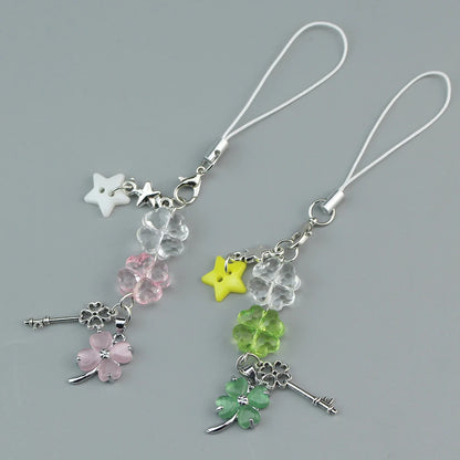 Lucky Leaf Phone Charms Pendant Cute Key Chain Cases For Phone Chain Samsung Schoolbag Books CCD Camera Key Pendant Accessiro
