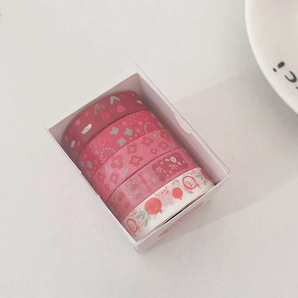 5PCS New Multicolor Washi Tape Masking Tape Cute Scrapbooking DIY Craft Decor Adhesive Tape School Stationery Home Supplies