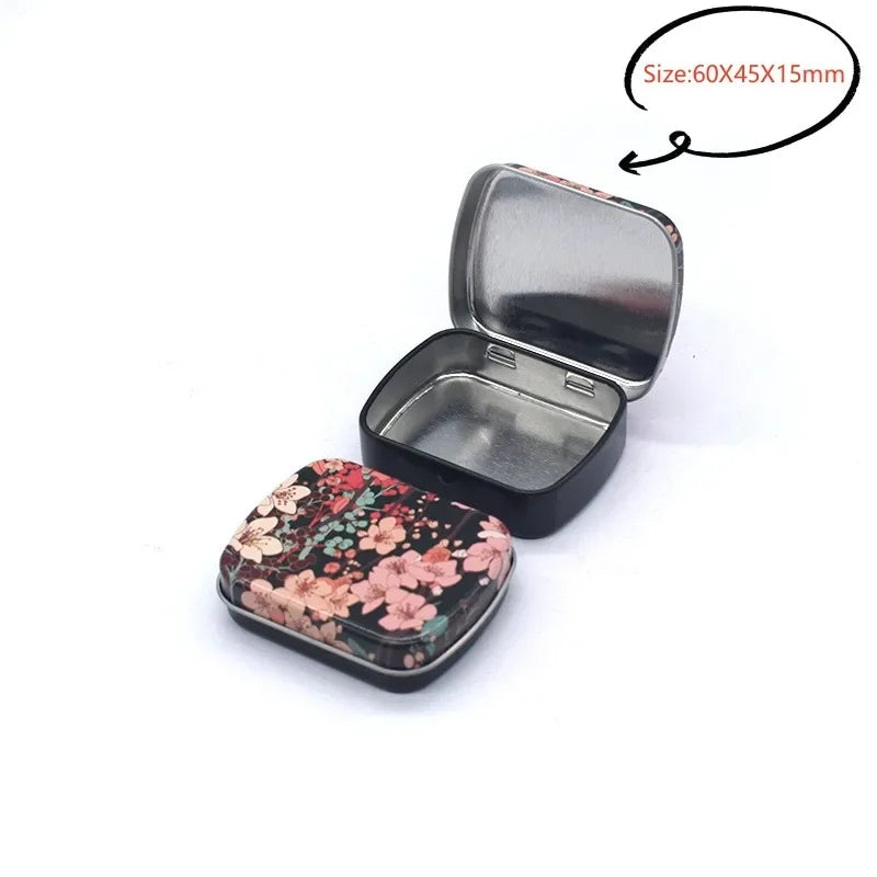 New Square Tin Storage Boxes Small Metal Storage Box Silver Jewelry Keys Coins Metal Box Tin Wedding Candy Storage Tin Can