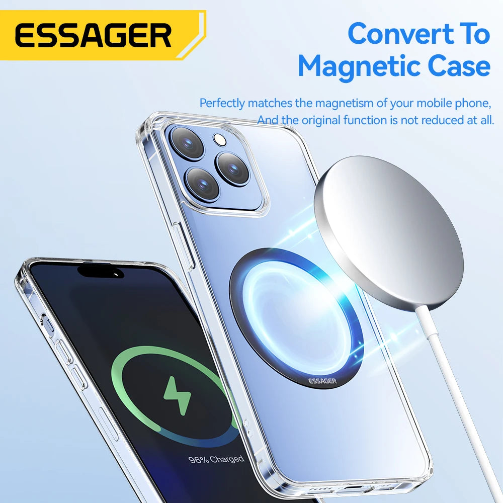 Essager 2PCS Magnetic Metal Ring for Magsafe iPhone 15 14 13 12Pro Android