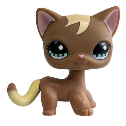 Rare Pet Shop LPS Toy Stands Short Hair Cat Original Kitten Husky Puppy Dog Fox Cute Animal Old Bobble Head Toy