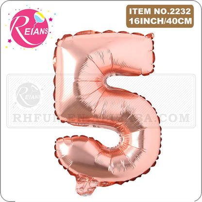 16 inch rose gold letter aluminum film balloon number digital balloon set wedding baby shower birthday party decoration ballo