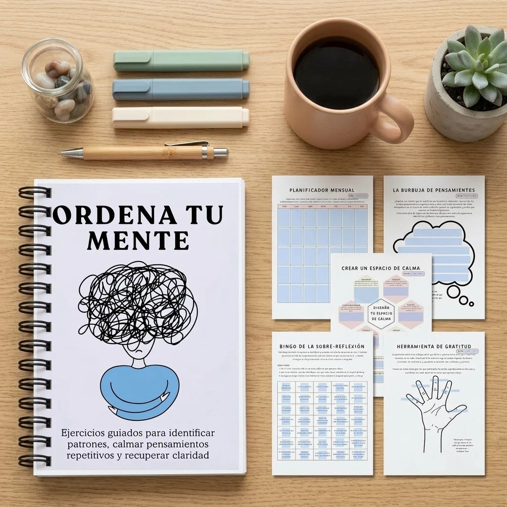 Spanish Style Reflection Journal Structured Mind Organization Diary Bleed-resistant Paper Notebook with Matte Cover for Work