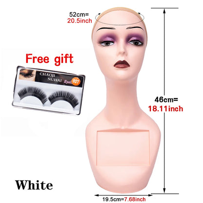 Manikin Wig Display Stand Female Mannequin Pvc Realistic Mannequin Head Bust For Wigs Display Making Styling Hats,Sunglasses 