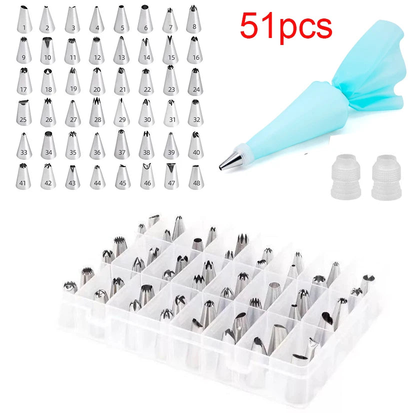 Pastry Socket Cake Nozzles for Confectionery Professional Set Icing Cream Piping Tips Cookies Cupcake Cake Decorating Tool - 