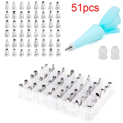Pastry Socket Cake Nozzles for Confectionery Professional Set Icing Cream Piping Tips Cookies Cupcake Cake Decorating Tool - 
