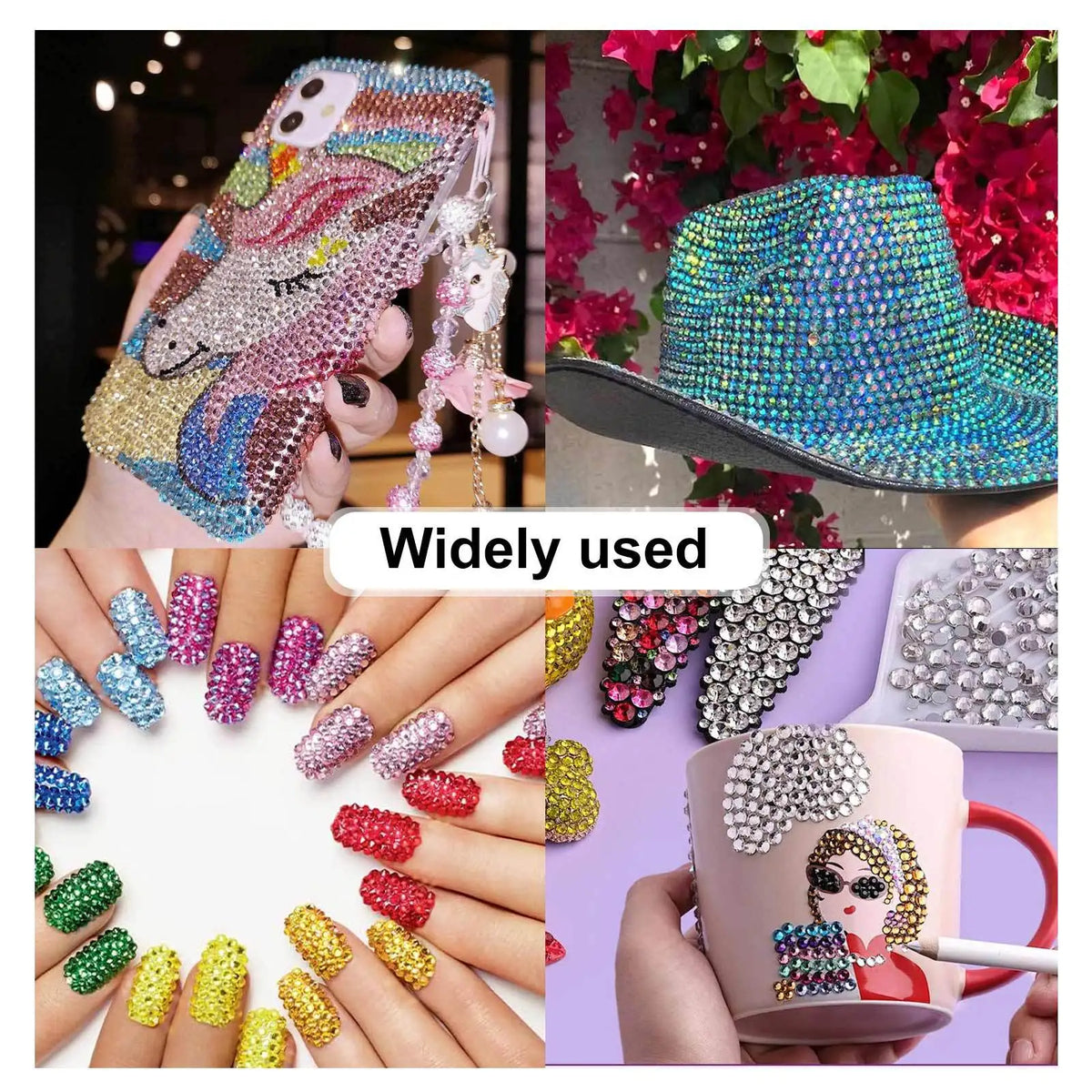 Resin Rhinestone Bedazzling Kit 3mm Small, Jelly Rhinestone Kit for Bedazzling Flatback Gems, for Clothes Nail Book Diy