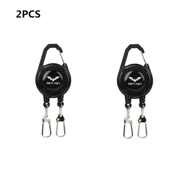 Outdoor Double Headed Clip Buckle, Work Permit Hanging Buckle, Keychain, Fishing Buckle, Telescopic Buckle, Easy to Pull Buck