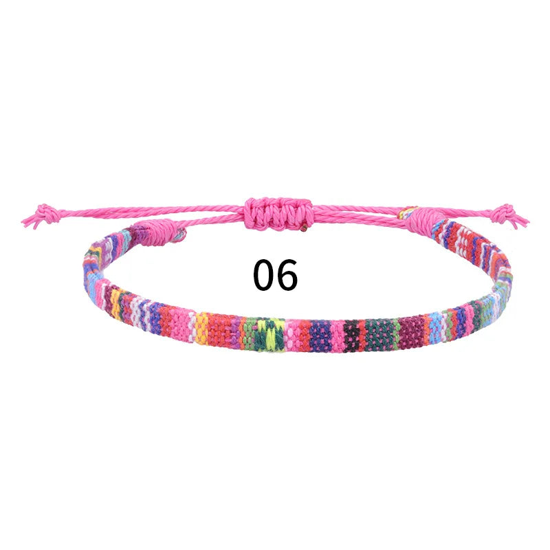Anklets For Women Woven Fabric Foot Leg Bracelet Men Handmade Rope Braid Knot Beach Barefoot Weave Ethnic Boho Adjustable Cha
