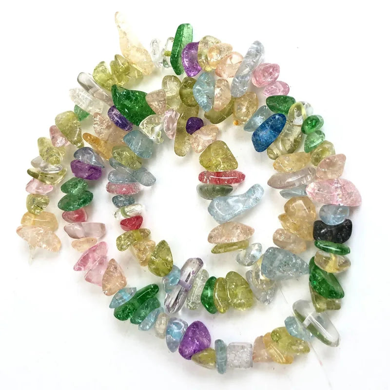 Natural Stone Chips Beads 5-8mm Irregular Gravel Crystal Quartz For Jewelry Making Freeform Beads Diy Necklace Bracelet 15'' 