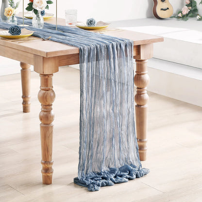Semi-Sheer Gauze Table Runner Sage Cheesecloth Table Setting Dining Vintage Wedding Party Christmas Banquets Arches Cake Deco