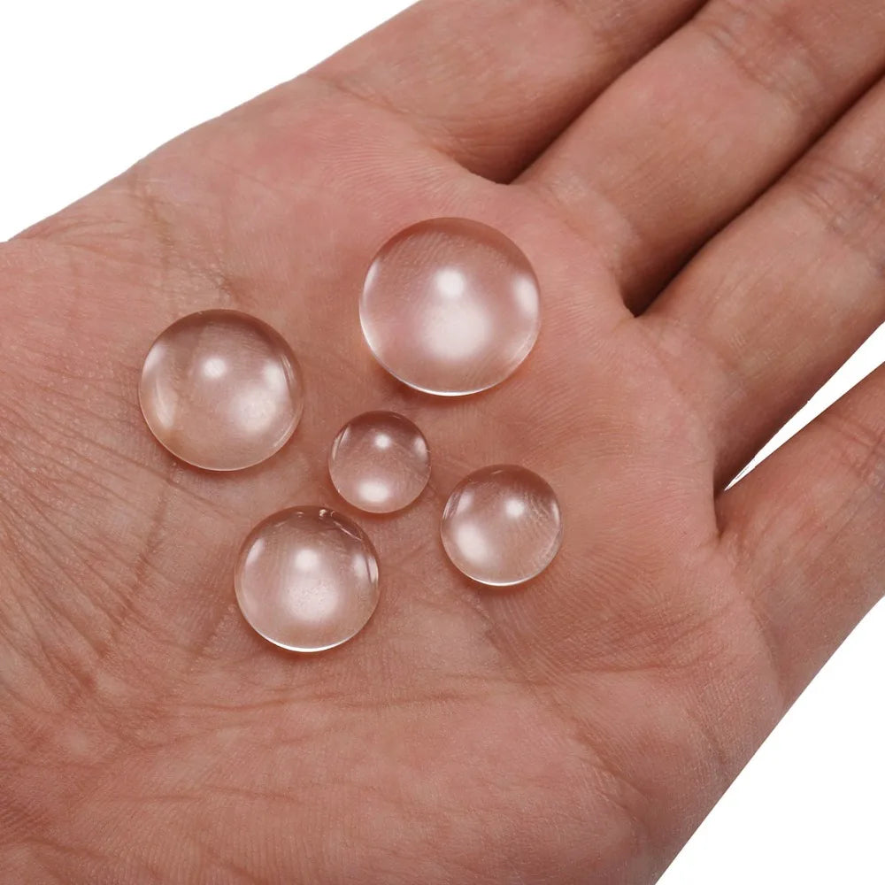 5-50pcs 8 10 12 14 16 18 20 25 30 mm Round Flat Back Clear Glass Cabochon Transparent Cabochon For Diy Jewelry Making Supplie