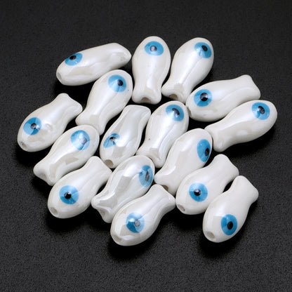 10pcs/lot Retro Small Fish Ceramic Beads Cute Porcelain Loose Spacer Beads For DIY Jewelry Making Necklace Bracelets Accessor