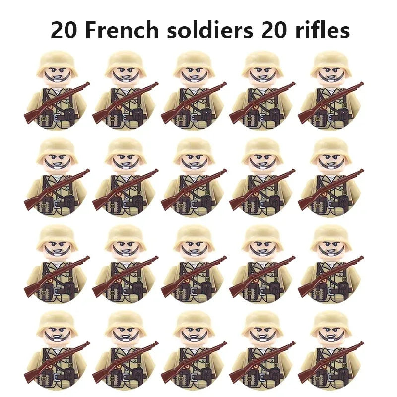 Multi-style military soldiers mini character building blocks DIY assembled building blocks children's collection toys and gif