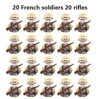 Multi-style military soldiers mini character building blocks DIY assembled building blocks children's collection toys and gif