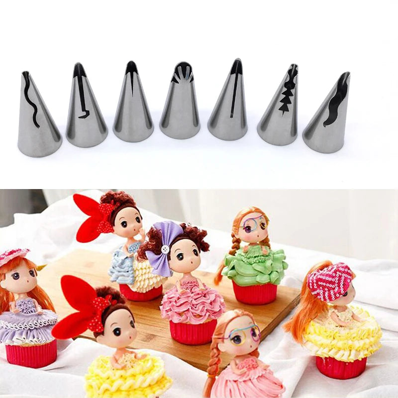 2/3/5/7/12 Pcs/Set Icing Piping Nozzles Set Russian Round Tips Fondant Cake Cream Decorating Pastry Tools