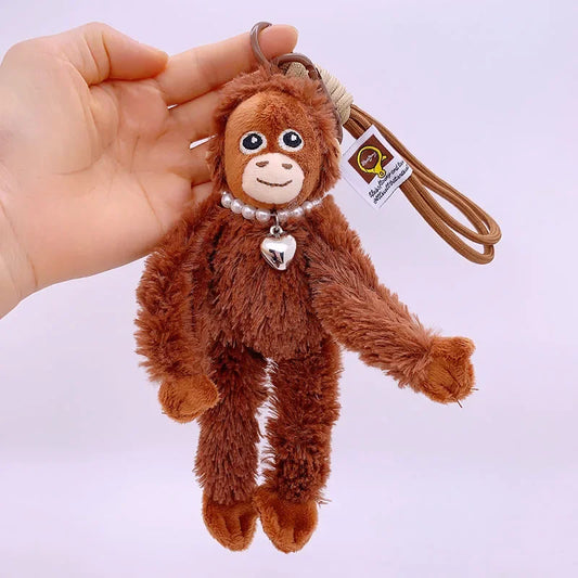 20cm Cute Little Monkey Pendant Plush Doll Animal Hanging Plushies Doll Bag Pendant Soft Stuffed Backpack Keychain Plush Doll