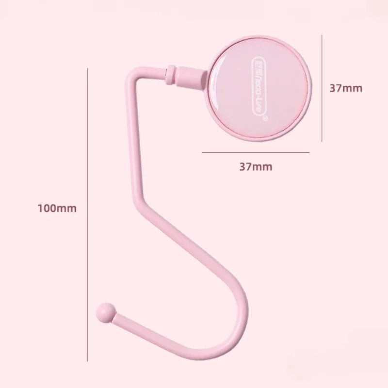 1 Pcs Cute Morandi Bag Hook Heavy Table Purse Bag Hooks Travel Handbag Table Side Bag Hanger Office Desk Organizers - Pink