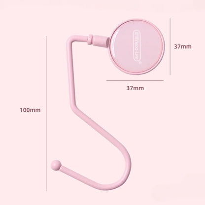 1 Pcs Cute Morandi Bag Hook Heavy Table Purse Bag Hooks Travel Handbag Table Side Bag Hanger Office Desk Organizers - Pink