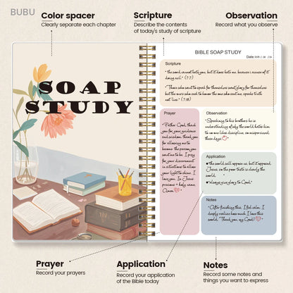Daily Bible Study Journal - S.O.A.P Method Bible Study Supplies Church Notes Notebook Daily Devotional Notebook Prayer Journa