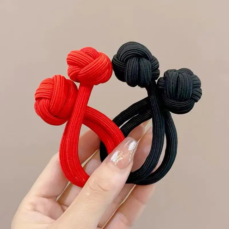 Simplicity Stretch Rubber Hair Ties for Women High Elasticity Fashion Girl Head Rope Scrunchie Hair Accessories - 09  2pcs