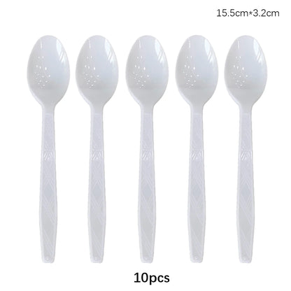 Disposable Knife Fork Spoon Cutlery Set Pink Blue Disposable Tableware Birthday Party Decorations Wedding Baby Shower Supplie